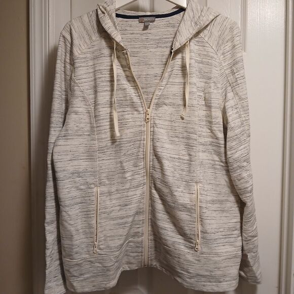 Talbots Gray Zip-Up Hoodie Jacket Lightweight Sz.L - Picture 1 of 5